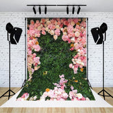 Aperturee - Aperturee Floral Grass Field Cute Spring Photography Backdrop